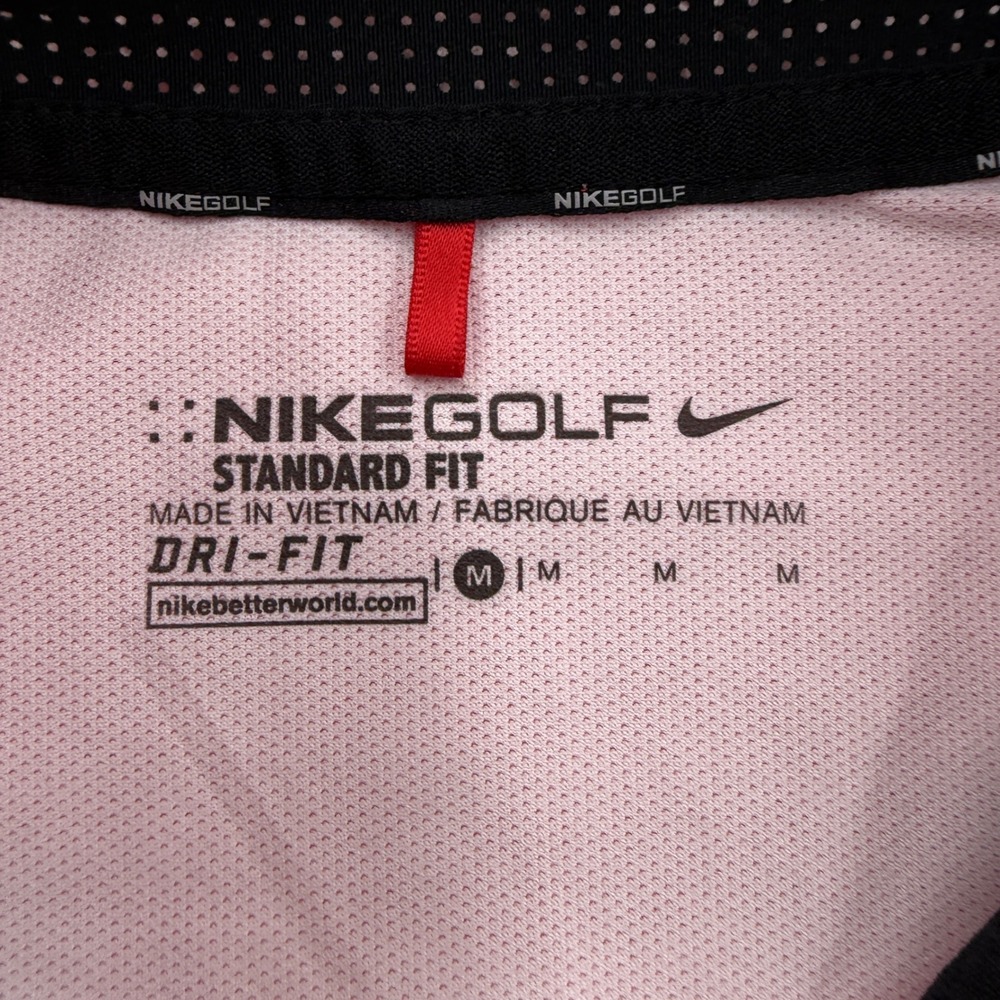 Nike Golf Mens Dri-FIT Red Gradient Heathered Polo Shirt Medium Standard Fit - Picture 3 of 8
